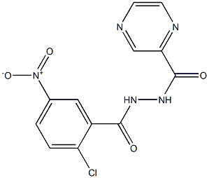 2-chloro-5-nitro-N'-(2-pyrazinylcarbonyl)benzohydrazide Struktur