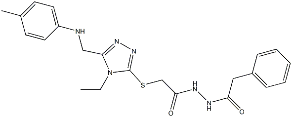 2-{[4-ethyl-5-(4-toluidinomethyl)-4H-1,2,4-triazol-3-yl]sulfanyl}-N'-(phenylacetyl)acetohydrazide Struktur