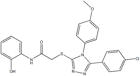 2-{[5-(4-chlorophenyl)-4-(4-methoxyphenyl)-4H-1,2,4-triazol-3-yl]sulfanyl}-N-(2-hydroxyphenyl)acetamide Struktur