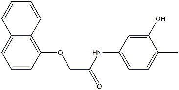 N-(3-hydroxy-4-methylphenyl)-2-(1-naphthyloxy)acetamide Struktur