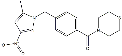 4-[4-({3-nitro-5-methyl-1H-pyrazol-1-yl}methyl)benzoyl]thiomorpholine Struktur