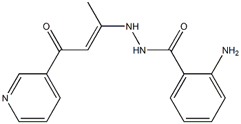 2-amino-N'-[1-methyl-3-oxo-3-(3-pyridinyl)-1-propenyl]benzohydrazide Struktur