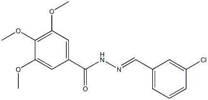 N'-(3-chlorobenzylidene)-3,4,5-trimethoxybenzohydrazide Struktur