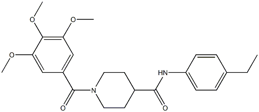 N-(4-ethylphenyl)-1-(3,4,5-trimethoxybenzoyl)piperidine-4-carboxamide Struktur