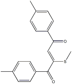 1,4-bis(4-methylphenyl)-2-(methylsulfanyl)-2-butene-1,4-dione Struktur