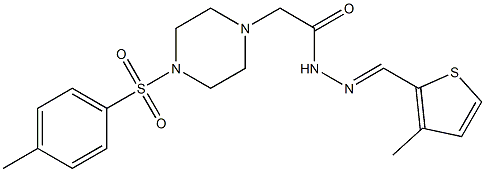 2-{4-[(4-methylphenyl)sulfonyl]-1-piperazinyl}-N'-[(3-methyl-2-thienyl)methylene]acetohydrazide Struktur