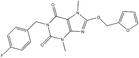 1-(4-fluorobenzyl)-8-(2-furylmethoxy)-3,7-dimethyl-3,7-dihydro-1H-purine-2,6-dione Struktur