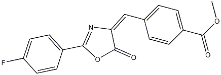 methyl 4-[(2-(4-fluorophenyl)-5-oxo-1,3-oxazol-4(5H)-ylidene)methyl]benzoate Struktur