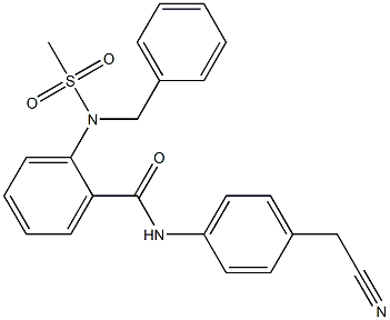 N-[4-(cyanomethyl)phenyl]-2-[(methylsulfonyl)(phenylmethyl)amino]benzamide Struktur