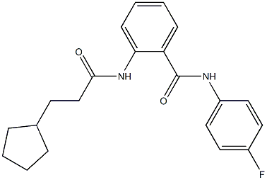 2-[(3-cyclopentylpropanoyl)amino]-N-(4-fluorophenyl)benzamide Struktur