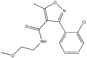 3-(2-chlorophenyl)-N-(2-methoxyethyl)-5-methyl-4-isoxazolecarboxamide Struktur