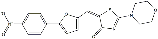 5-[(5-{4-nitrophenyl}-2-furyl)methylene]-2-(4-morpholinyl)-1,3-thiazol-4(5H)-one Struktur