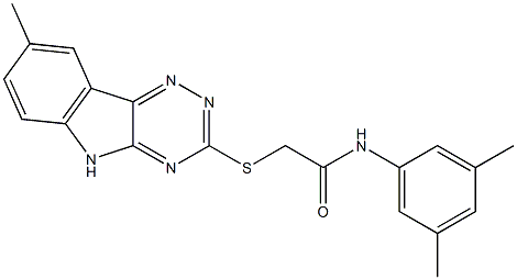 N-(3,5-dimethylphenyl)-2-[(8-methyl-5H-[1,2,4]triazino[5,6-b]indol-3-yl)sulfanyl]acetamide Struktur