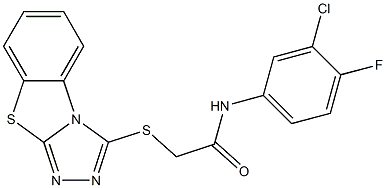 N-(3-chloro-4-fluorophenyl)-2-([1,2,4]triazolo[3,4-b][1,3]benzothiazol-3-ylsulfanyl)acetamide Struktur