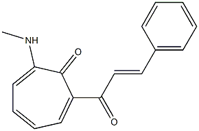 2-cinnamoyl-7-(methylamino)-2,4,6-cycloheptatrien-1-one Struktur