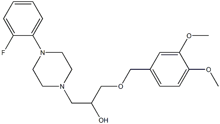 1-[(3,4-dimethoxybenzyl)oxy]-3-[4-(2-fluorophenyl)-1-piperazinyl]-2-propanol Struktur