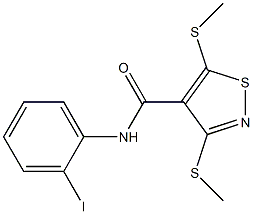 N-(2-iodophenyl)-3,5-bis(methylsulfanyl)-4-isothiazolecarboxamide Struktur