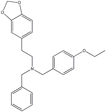 2-(1,3-benzodioxol-5-yl)-N-benzyl-N-(4-ethoxybenzyl)ethanamine Struktur