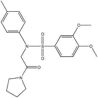 3,4-dimethoxy-N-(4-methylphenyl)-N-[2-oxo-2-(1-pyrrolidinyl)ethyl]benzenesulfonamide Struktur