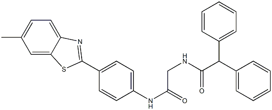 N-{2-[4-(6-methyl-1,3-benzothiazol-2-yl)anilino]-2-oxoethyl}-2,2-diphenylacetamide Struktur