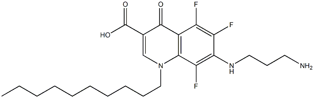 7-[(3-aminopropyl)amino]-1-decyl-5,6,8-trifluoro-4-oxo-1,4-dihydro-3-quinolinecarboxylic acid Struktur