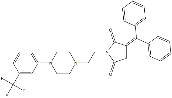 3-(diphenylmethylene)-1-(2-{4-[3-(trifluoromethyl)phenyl]-1-piperazinyl}ethyl)-2,5-pyrrolidinedione Struktur