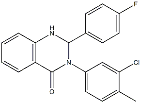 3-(3-chloro-4-methylphenyl)-2-(4-fluorophenyl)-2,3-dihydro-4(1H)-quinazolinone Struktur