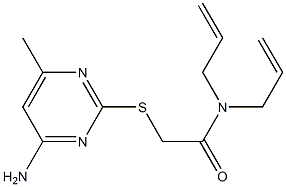 N,N-diallyl-2-[(4-amino-6-methyl-2-pyrimidinyl)sulfanyl]acetamide Struktur