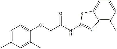 2-(2,4-dimethylphenoxy)-N-(4-methyl-1,3-benzothiazol-2-yl)acetamide Struktur