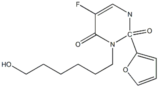 5-fluoro-3-(6-hydroxyhexyl)-1-tetrahydro-2-furanyl-2,4(1H,3H)-pyrimidinedione Struktur