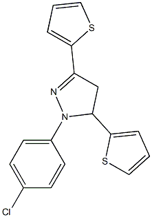 1-(4-chlorophenyl)-3,5-di(2-thienyl)-4,5-dihydro-1H-pyrazole Struktur