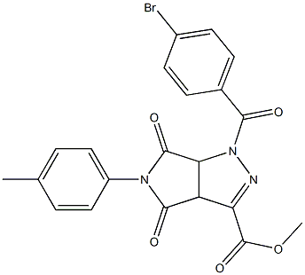 methyl 1-(4-bromobenzoyl)-5-(4-methylphenyl)-4,6-dioxo-1,3a,4,5,6,6a-hexahydropyrrolo[3,4-c]pyrazole-3-carboxylate Struktur