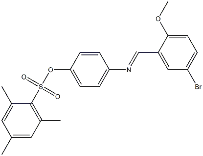 4-[(5-bromo-2-methoxybenzylidene)amino]phenyl 2,4,6-trimethylbenzenesulfonate Struktur