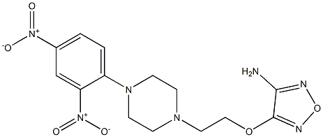 1-{2-[(4-amino-1,2,5-oxadiazol-3-yl)oxy]ethyl}-4-{2,4-bisnitrophenyl}piperazine Struktur