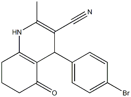 4-(4-bromophenyl)-2-methyl-5-oxo-1,4,5,6,7,8-hexahydroquinoline-3-carbonitrile Struktur