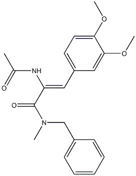 (Z)-2-(acetylamino)-N-benzyl-3-(3,4-dimethoxyphenyl)-N-methyl-2-propenamide Struktur