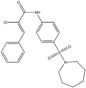 (Z)-N-[4-(1-azepanylsulfonyl)phenyl]-2-chloro-3-phenyl-2-propenamide Struktur