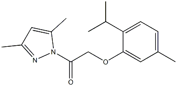 1-(3,5-dimethyl-1H-pyrazol-1-yl)-2-(2-isopropyl-5-methylphenoxy)-1-ethanone Struktur