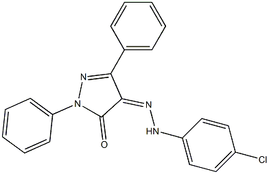 1,3-diphenyl-1H-pyrazole-4,5-dione 4-[N-(4-chlorophenyl)hydrazone] Struktur