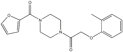 1-[4-(2-furoyl)-1-piperazinyl]-2-(2-methylphenoxy)-1-ethanone Struktur