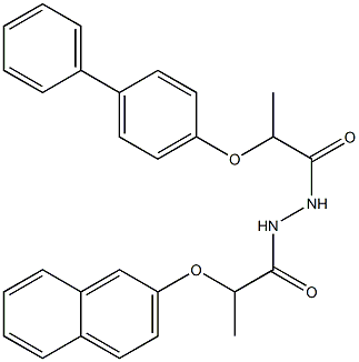 2-([1,1'-biphenyl]-4-yloxy)-N'-[2-(2-naphthyloxy)propanoyl]propanohydrazide Struktur