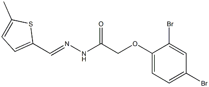 2-(2,4-dibromophenoxy)-N'-[(E)-(5-methyl-2-thienyl)methylidene]acetohydrazide Struktur