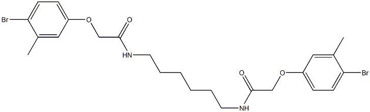 2-(4-bromo-3-methylphenoxy)-N-(6-{[2-(4-bromo-3-methylphenoxy)acetyl]amino}hexyl)acetamide Struktur