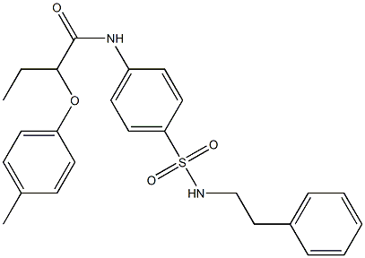 2-(4-methylphenoxy)-N-{4-[(phenethylamino)sulfonyl]phenyl}butanamide Struktur