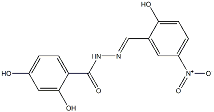 2,4-dihydroxy-N'-[(E)-(2-hydroxy-5-nitrophenyl)methylidene]benzohydrazide Struktur