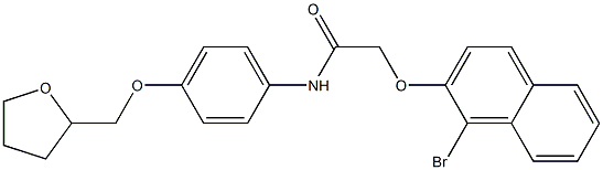 2-[(1-bromo-2-naphthyl)oxy]-N-[4-(tetrahydro-2-furanylmethoxy)phenyl]acetamide Struktur