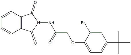 2-[2-bromo-4-(tert-butyl)phenoxy]-N-(1,3-dioxo-1,3-dihydro-2H-isoindol-2-yl)acetamide Struktur