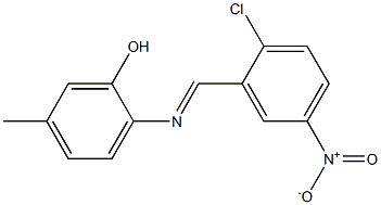 2-{[(E)-(2-chloro-5-nitrophenyl)methylidene]amino}-5-methylphenol Struktur