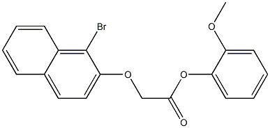 2-methoxyphenyl 2-[(1-bromo-2-naphthyl)oxy]acetate Struktur