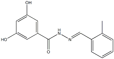 3,5-dihydroxy-N'-[(E)-(2-methylphenyl)methylidene]benzohydrazide Struktur